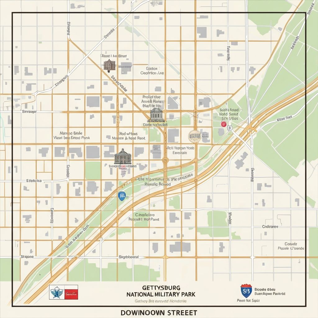 Downtown Gettysburg Map